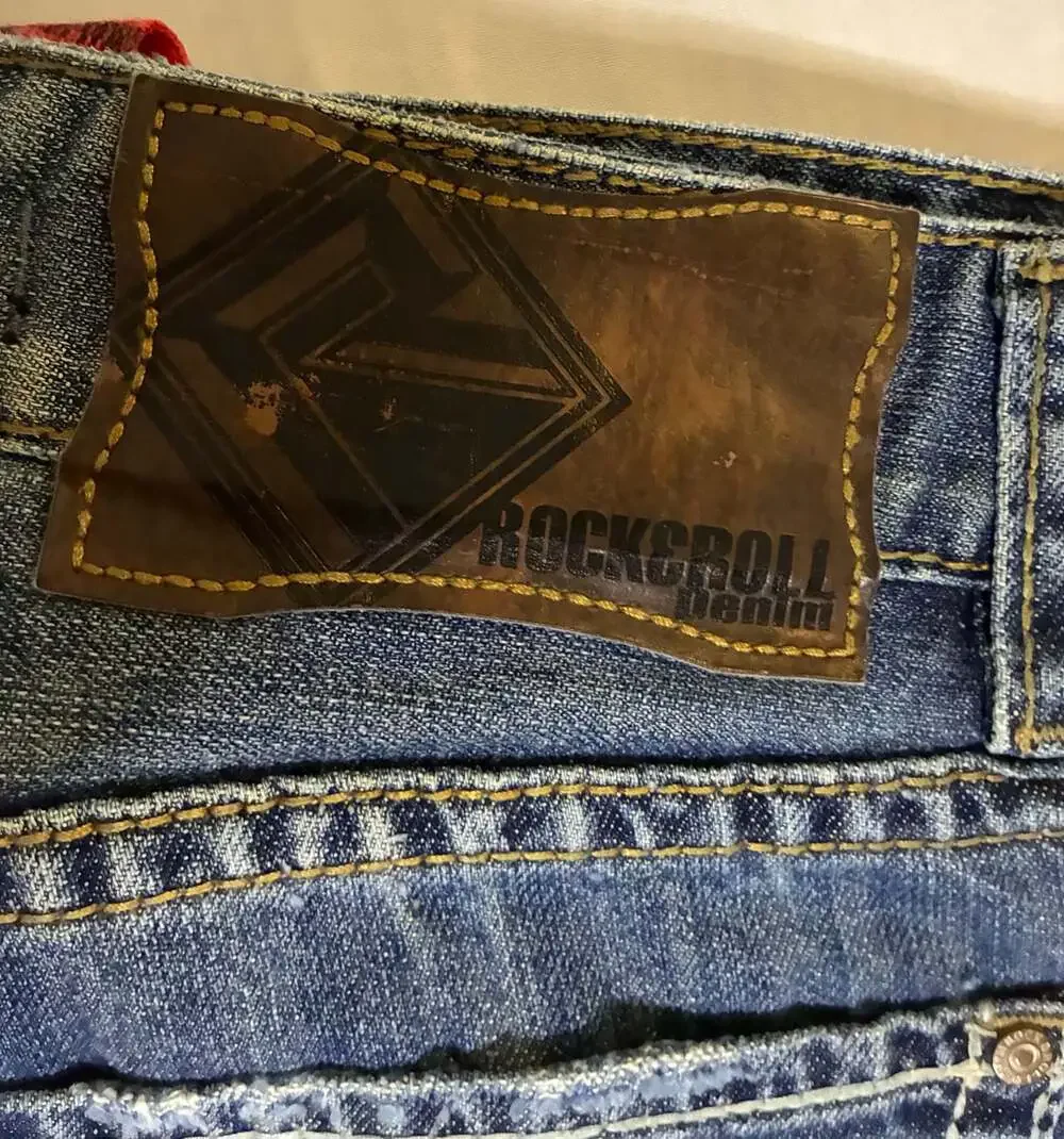 Rock & Roll Denim Double Barrel Straight Relaxed Straight Leg Jeans Size 33x34